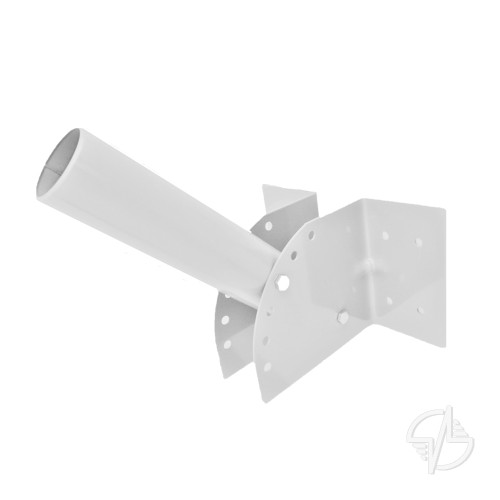 Кронштейн настенный регулируемый угол наклона диаметр трубы 45мм белый для уличного светильника Переноска (КР-3)
