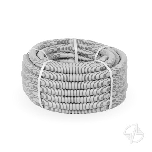 Труба гофрированная ПВХ серая с/з d25 мм (50м/2600м уп/пал) Строитель Промрукав (PR.032550)