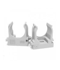 Держатель клипса 20 мм ПВХ серые для труб под монтажный пистолет (PR13.0120)