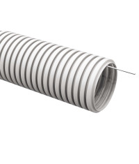 Труба гофрированная ПВХ 20 мм с протяжкой легкая серая DKC 100м (91920)
