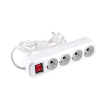 Удлинитель бытовой 4х3м с заземлением с выключателем 10А S-304 (9631990)