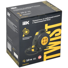 Катушка УК10 4мест. 2P+PE/10м 3х1,5мм2 автосматывание IEK TWIST (TW-KP27-16-04-10) Катушка УК10 4мест. 2P+PE/10м 3х1,5мм2 автосматывание IEK TWIST (TW-KP27-16-04-10)