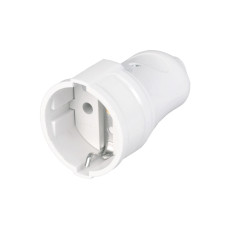 Розетка разборная прямая РПп10-01-Ст с заземляющим контактом 16А белая IEK