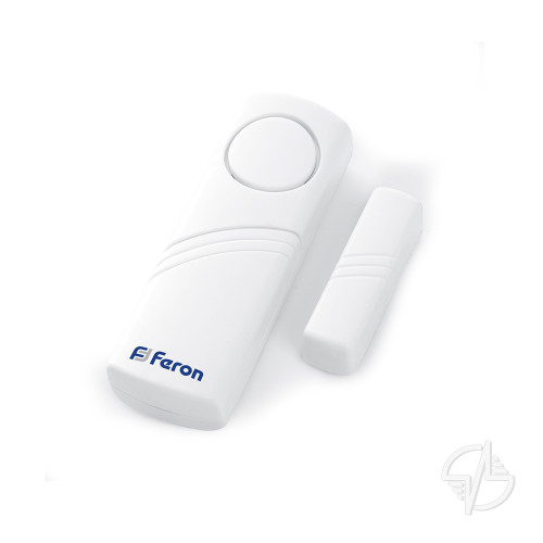 Звонок-сигнализация дверной беспроводной Feron 007-D Электрический 1 мелодия белый с питанием от батареек (23602)